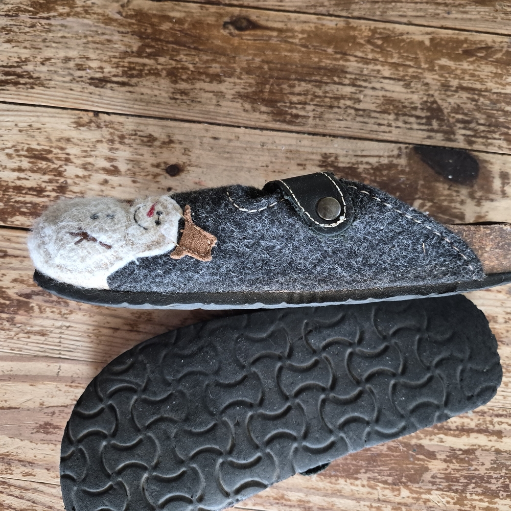 Birkenstock Gray with Black Straps.Adult Shoes. - Picture 3 of 4